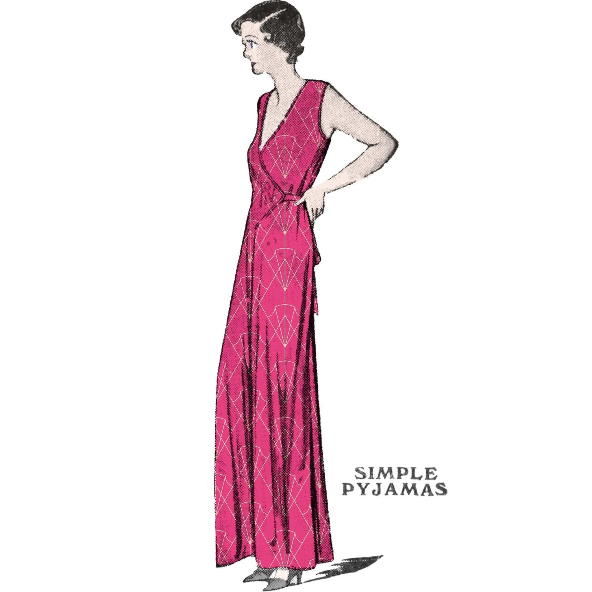 1930s Pattern, 'Day or Night' Jumpsuit, Beachwear, Lounging Pajamas -'Easy to Sew' - Bust 35" - 51" (89-94cm - 129.5cm)