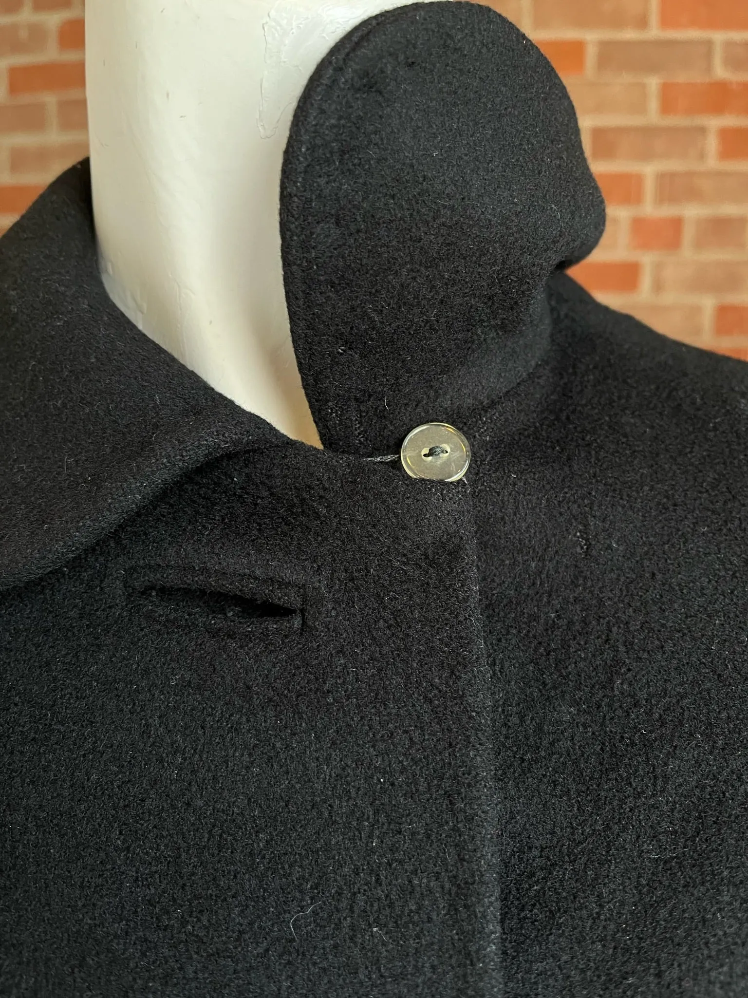 1950s Black Cashmere Long Coat