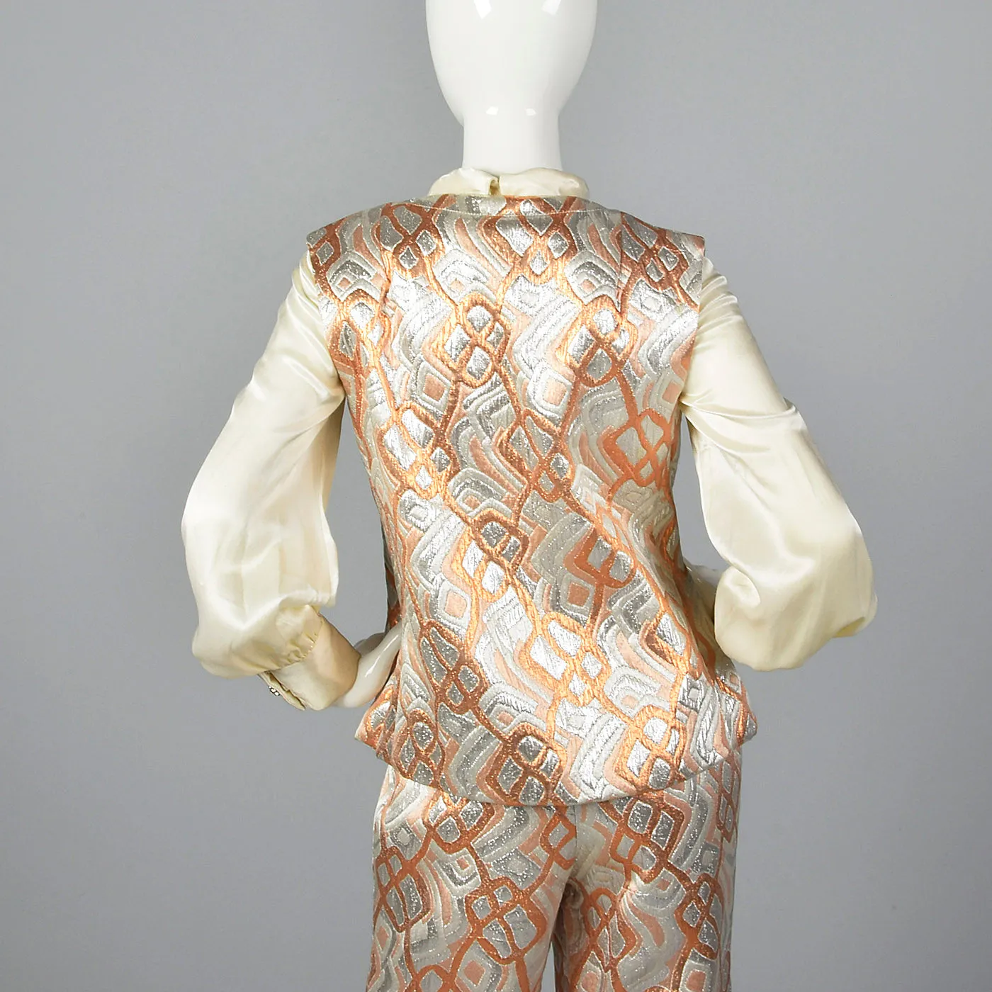 1970s Malcolm Starr Metallic Brocade Jumpsuit