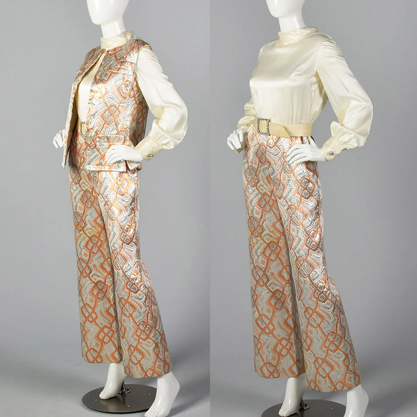 1970s Malcolm Starr Metallic Brocade Jumpsuit