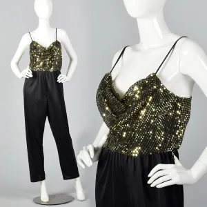 1970s Sequined Low Cut Jumpsuit