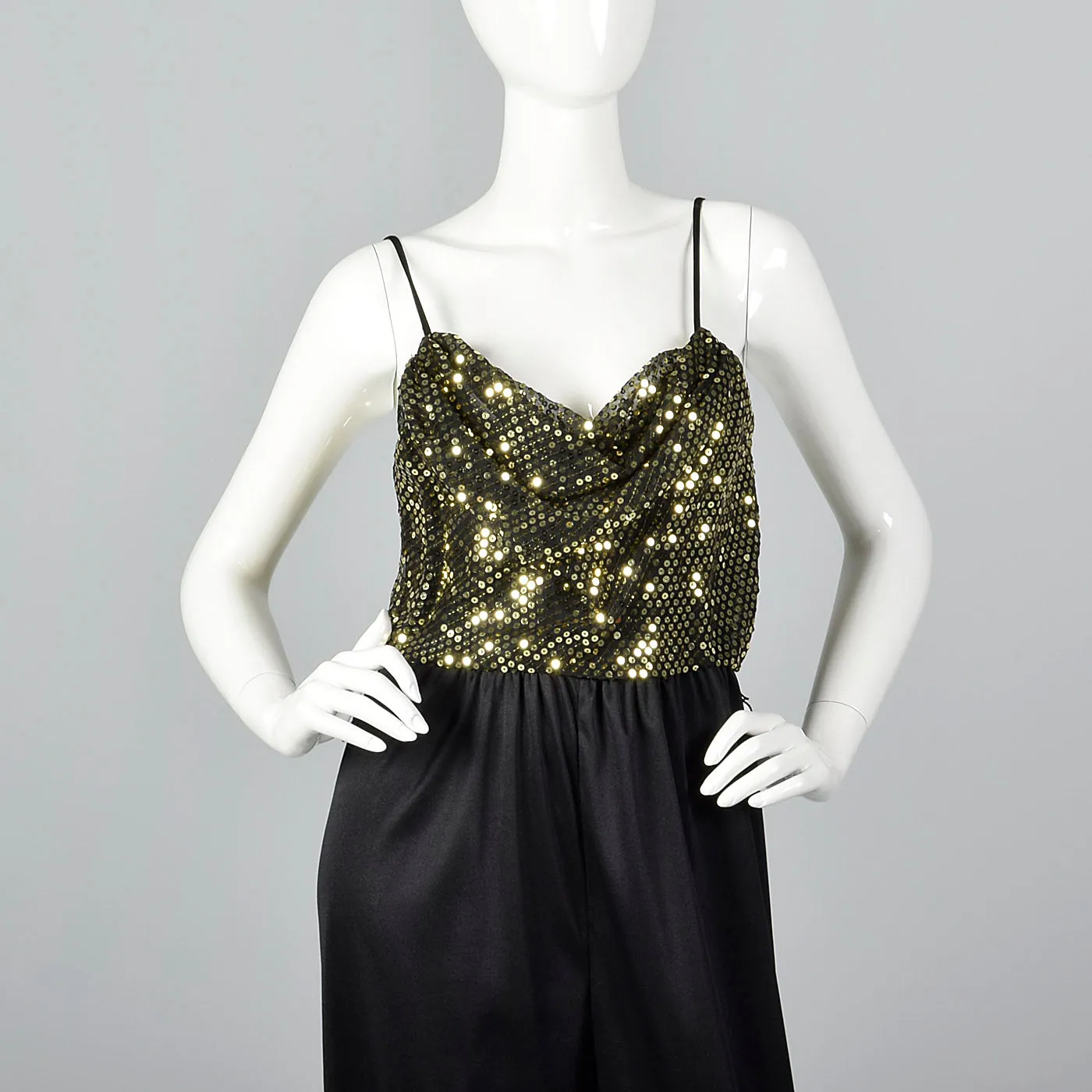 1970s Sequined Low Cut Jumpsuit