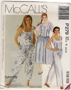 1990's McCall's Jumpsuit or Dress Pattern - Bust 30.5-32.5" - No. P279