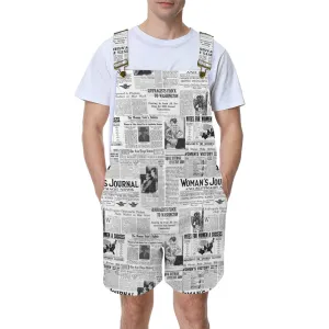 2 women suffrage 9k by 9k-Recovered Unisex Shorts Suspender Jumpsuit (Model L78)