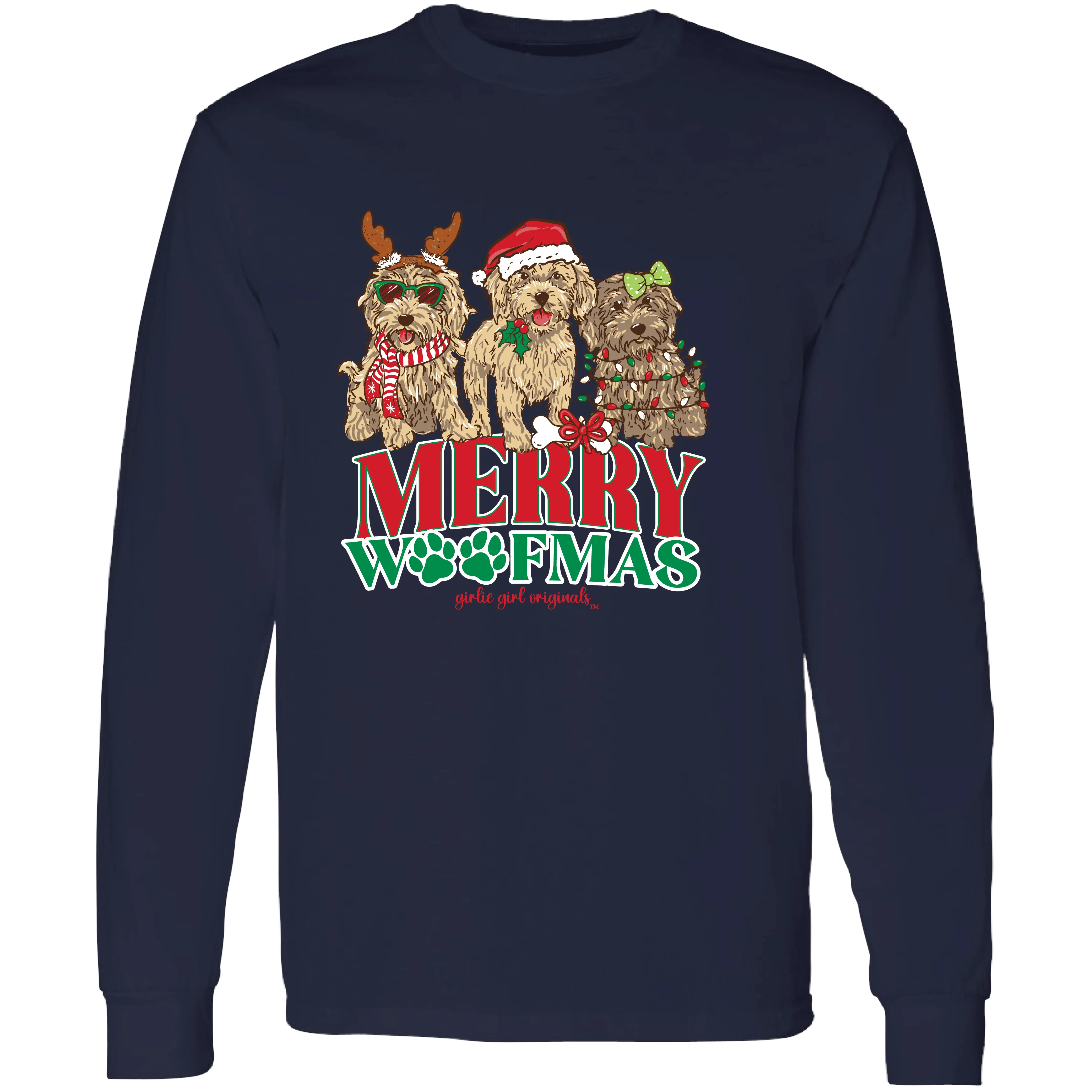 2701 Merry Woofmas LS-Navy