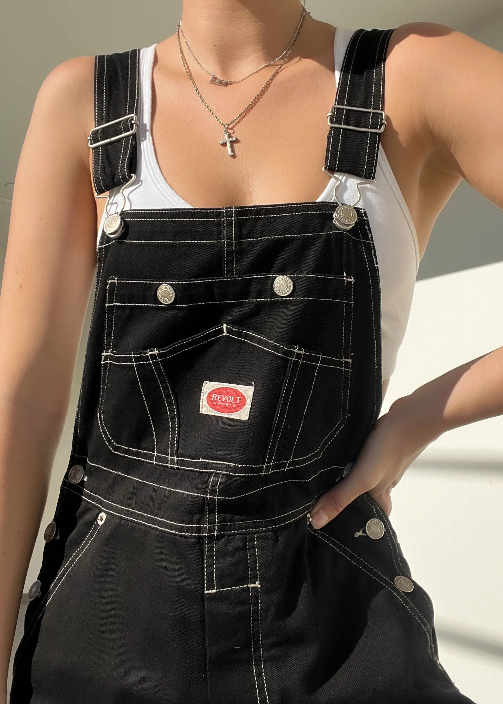 90's Black Revolt Overalls (S-M)