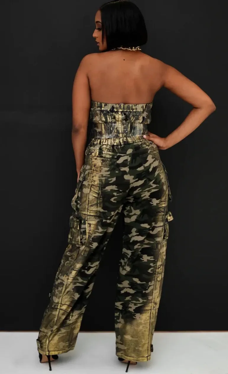 A Touch of Glamour Camo Jumpsuit