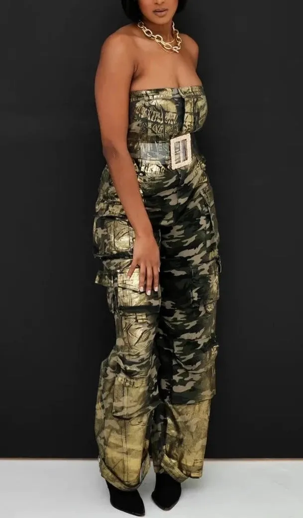 A Touch of Glamour Camo Jumpsuit