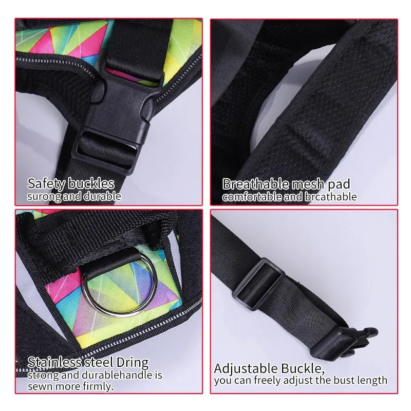 Adjustable Nylon Dog Harness Personalized Harness For Dogs Reflective Vest No Pull