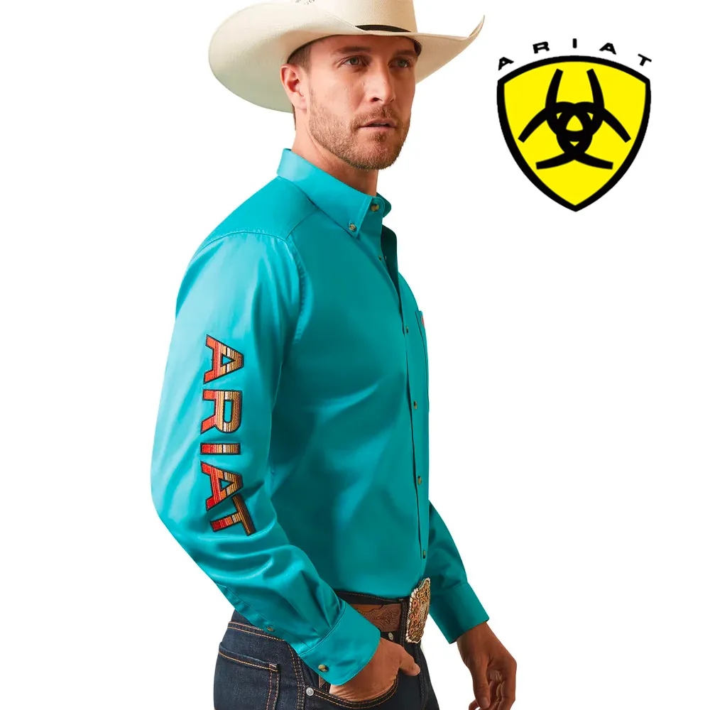 ARIAT Men's Team Logo Twill Fitted LS Shirt 10043569