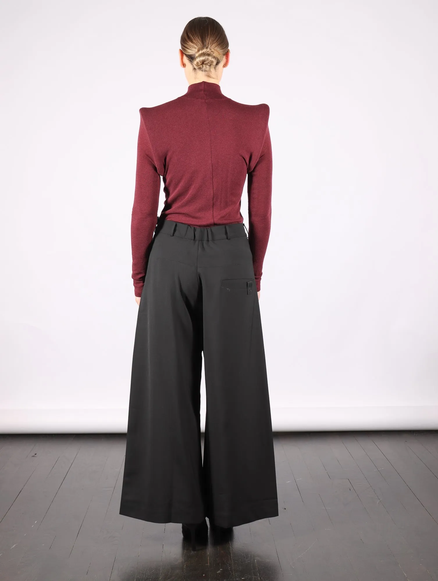 Asymmetric Trousers in Black by Serien°umerica