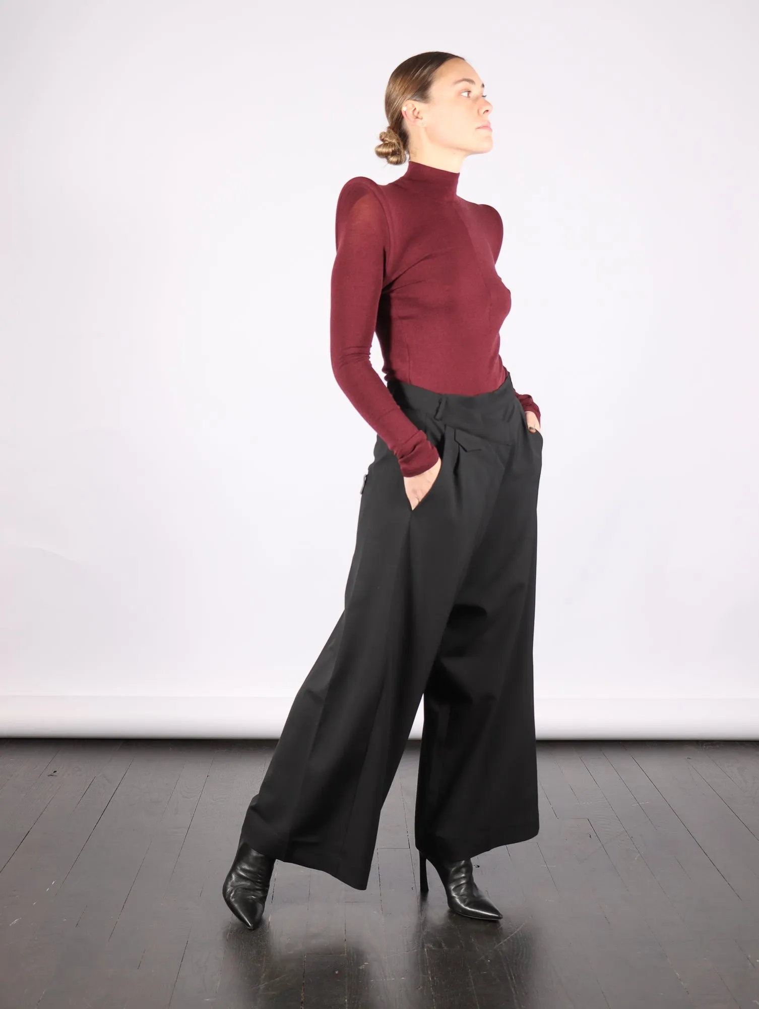 Asymmetric Trousers in Black by Serien°umerica