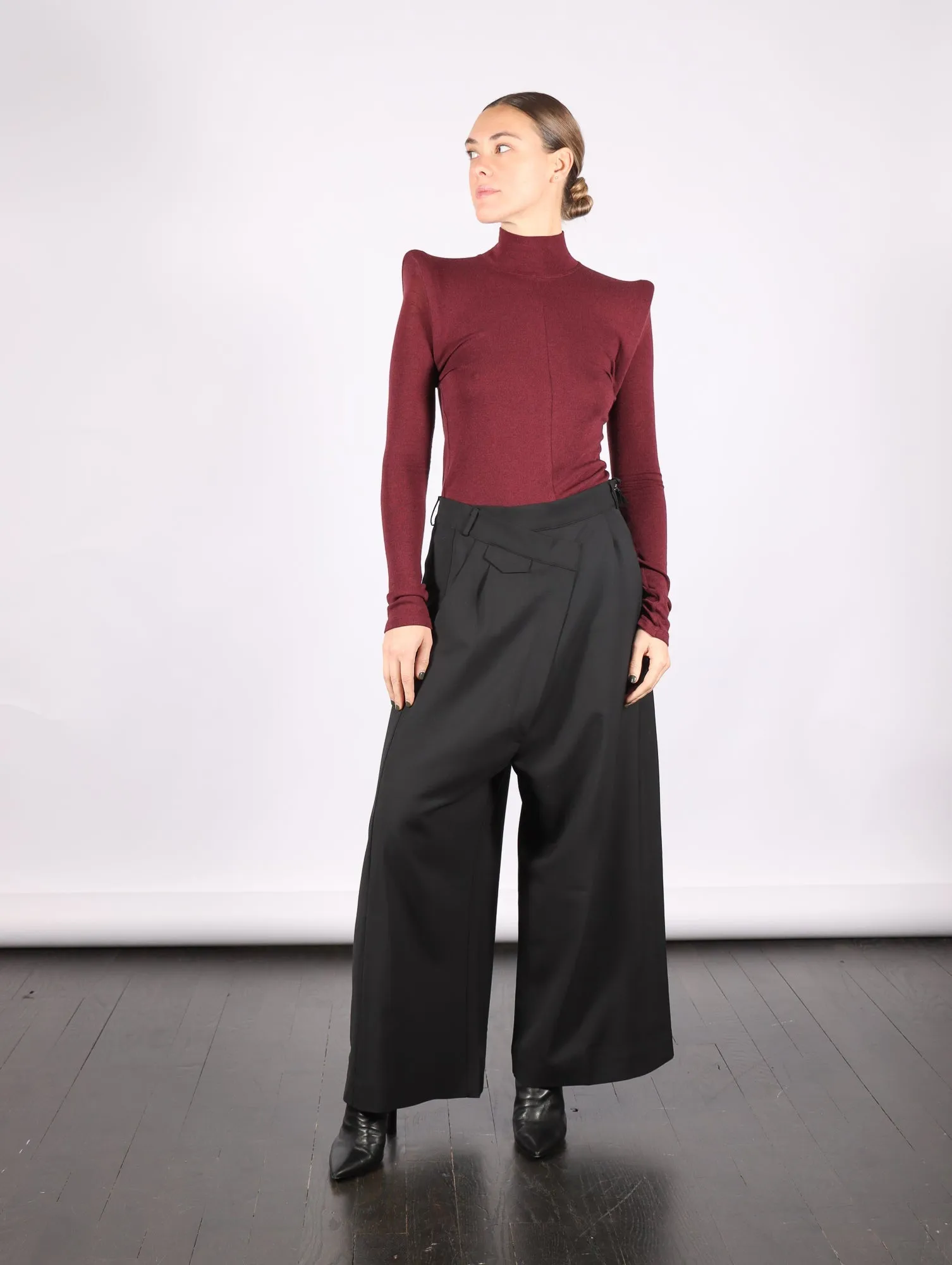 Asymmetric Trousers in Black by Serien°umerica