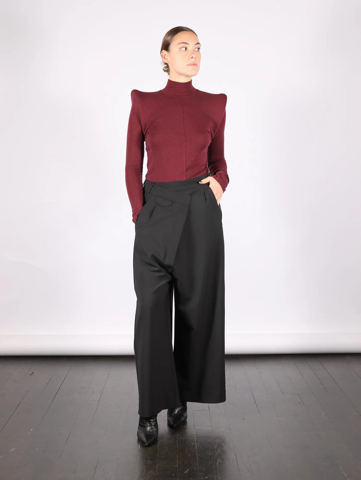 Asymmetric Trousers in Black by Serien°umerica