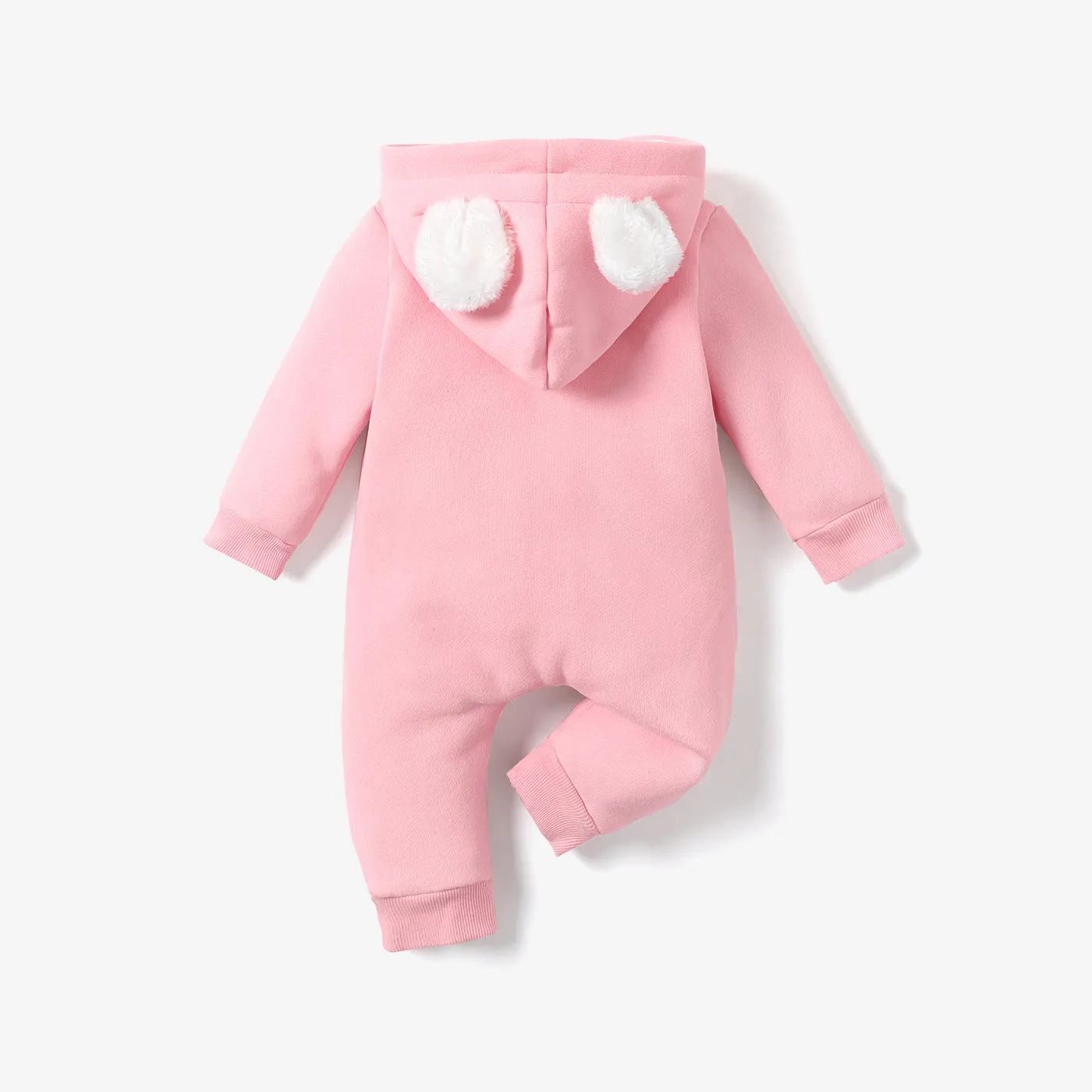 Baby Boy/Girl Cloud Design Thermal Fleece Lined Hooded Zipper Jumpsuit