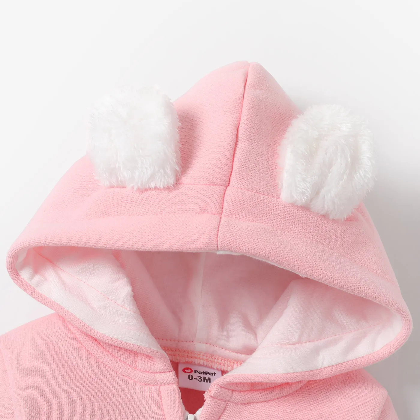 Baby Boy/Girl Cloud Design Thermal Fleece Lined Hooded Zipper Jumpsuit