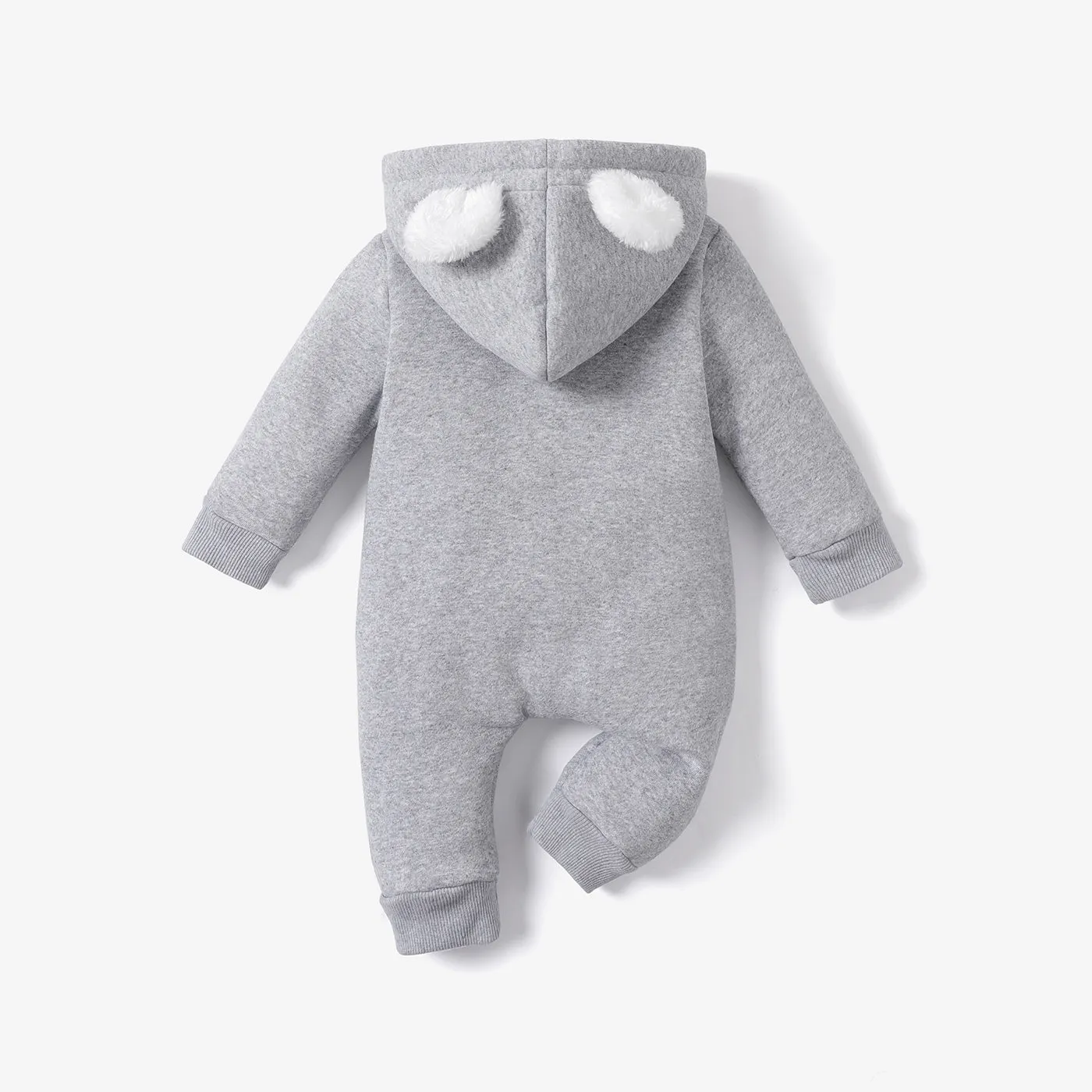 Baby Boy/Girl Cloud Design Thermal Fleece Lined Hooded Zipper Jumpsuit