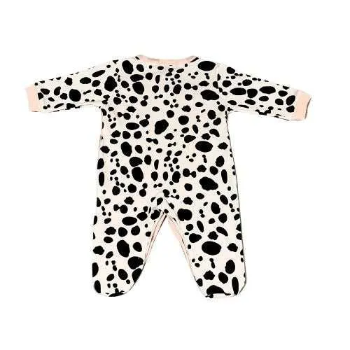 Baby Girl Cute Cow Print Footed Cotton Jumpsuit