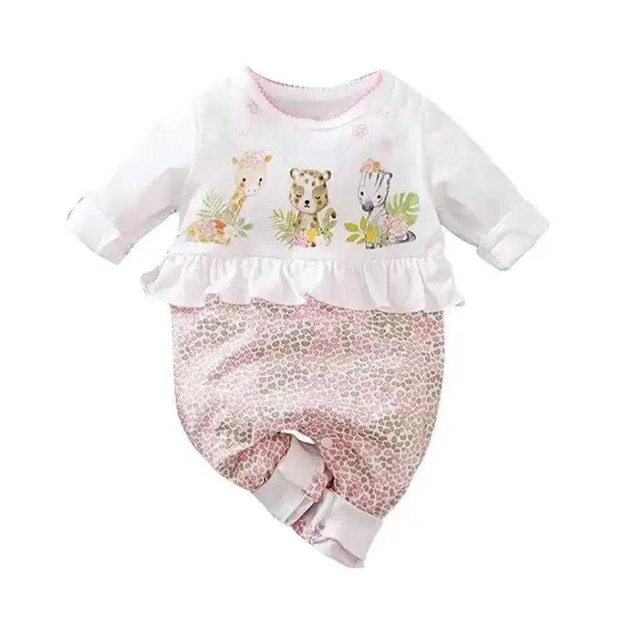 Baby Girl Jumpsuit Deer Heart Love Print Long