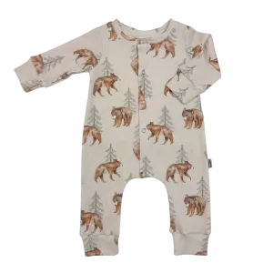 Baby Jumpsuit Rib Bears and Trees