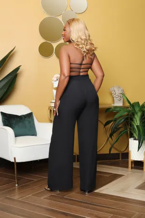 Back Out- Black  Jumpsuit