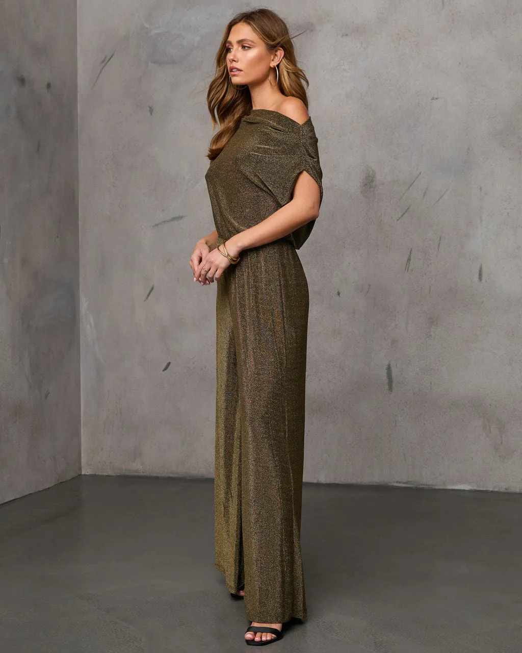 Baylor Draped Off The Shoulder Jumpsuit