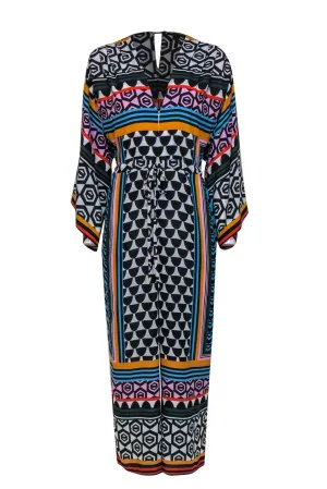 BCBG Max Azria - Multicolor Printed Dolman Sleeve Jumpsuit Sz XXS