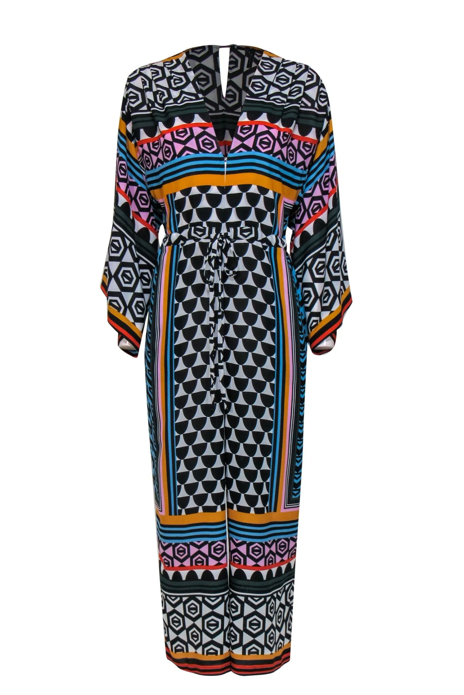 BCBG Max Azria - Multicolor Printed Dolman Sleeve Jumpsuit Sz XXS