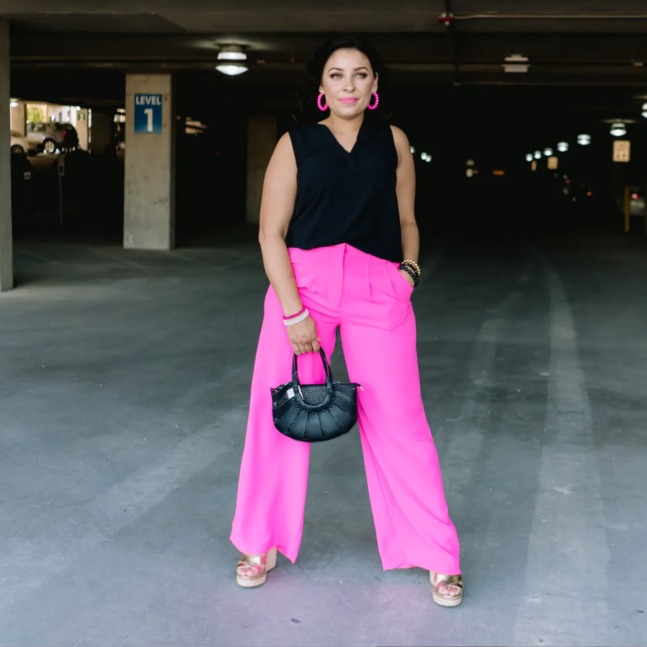 Beautiful Ways Pocketed Pintuck Wide Pants