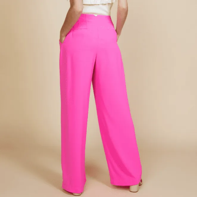 Beautiful Ways Pocketed Pintuck Wide Pants