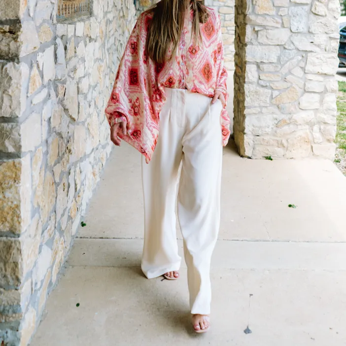 Beautiful Ways Pocketed Pintuck Wide Pants