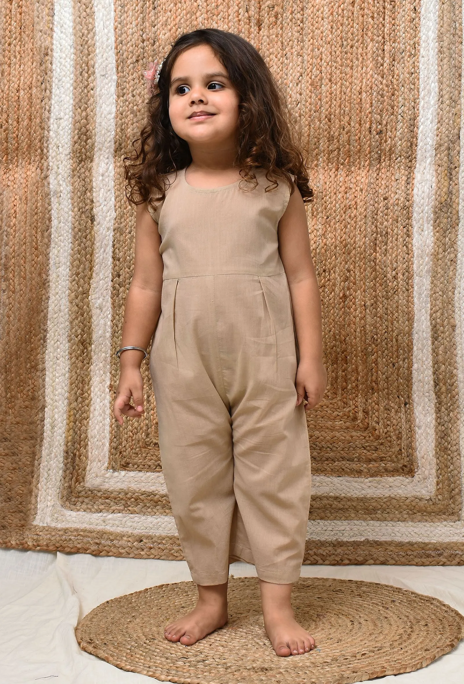 Beige Mul Mul Jumpsuit