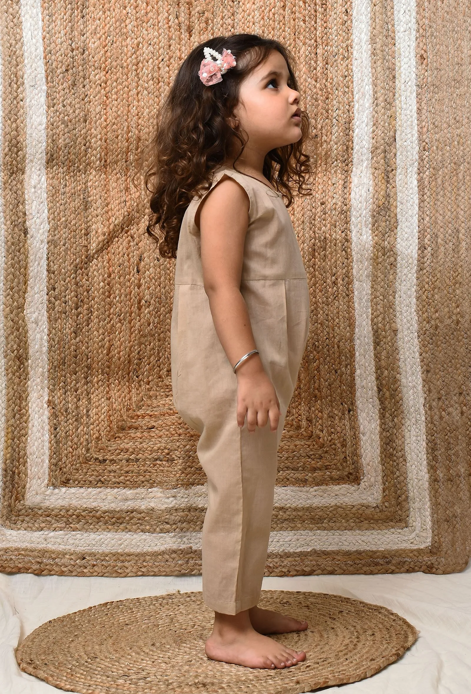 Beige Mul Mul Jumpsuit