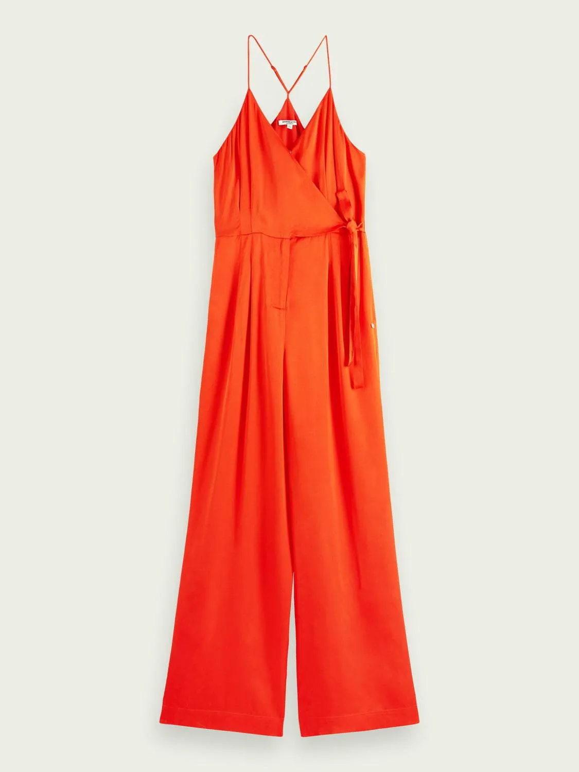 Belted jumpsuit in Poppy Red