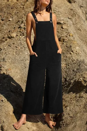 Belted Overall Jumpsuit with Flap Pockets for Women, Stylish Casual One-Piece Outfit for Spring & Summer