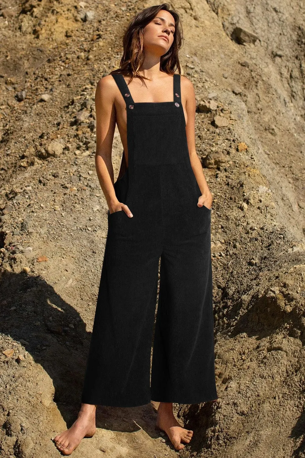 Belted Overall Jumpsuit with Flap Pockets for Women, Stylish Casual One-Piece Outfit for Spring & Summer