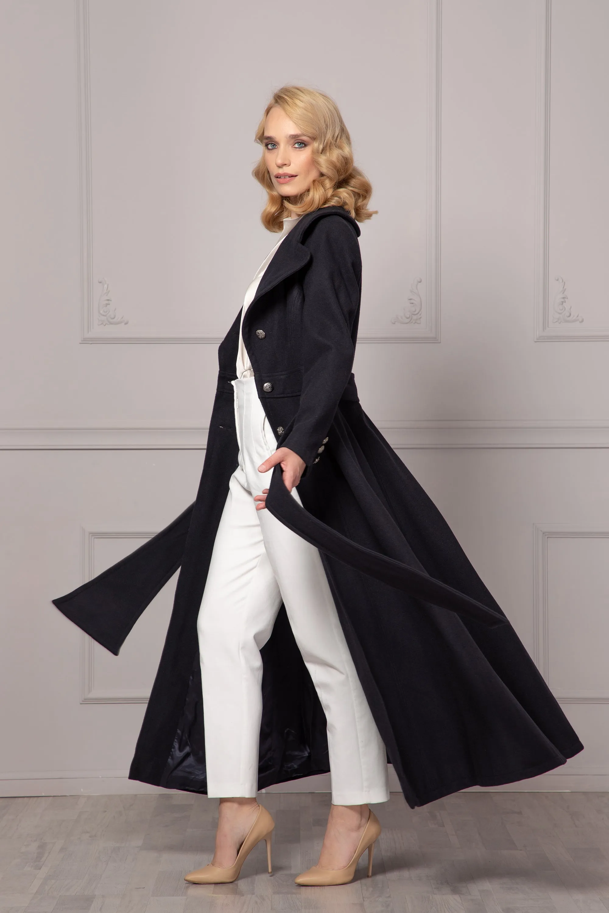 BELTED WOOL OVERCOAT