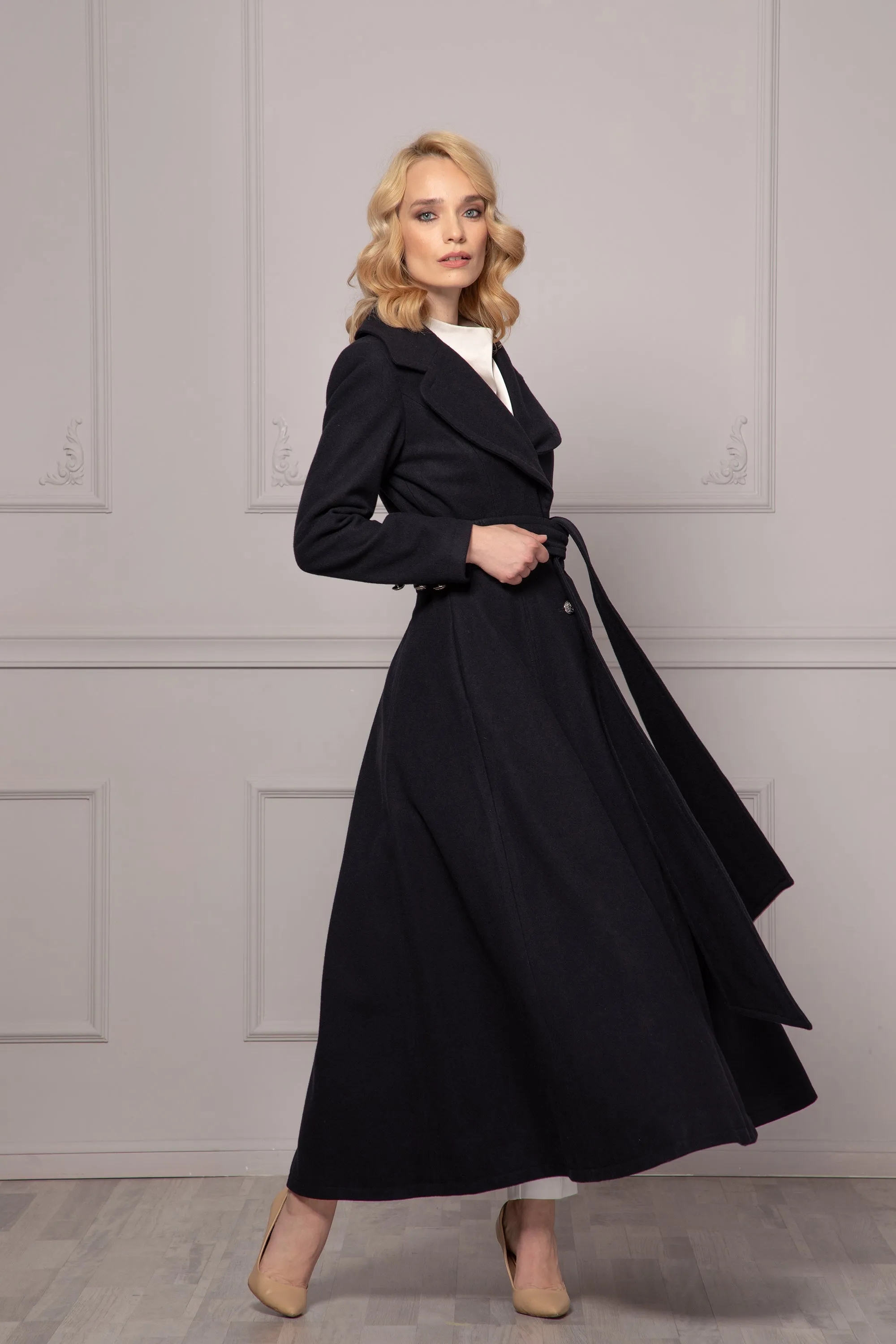 BELTED WOOL OVERCOAT