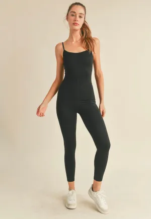 Black Body-Hugging Jumpsuit