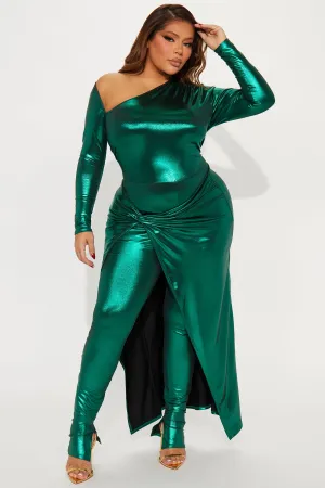 Blade Metallic Jumpsuit Set - Green