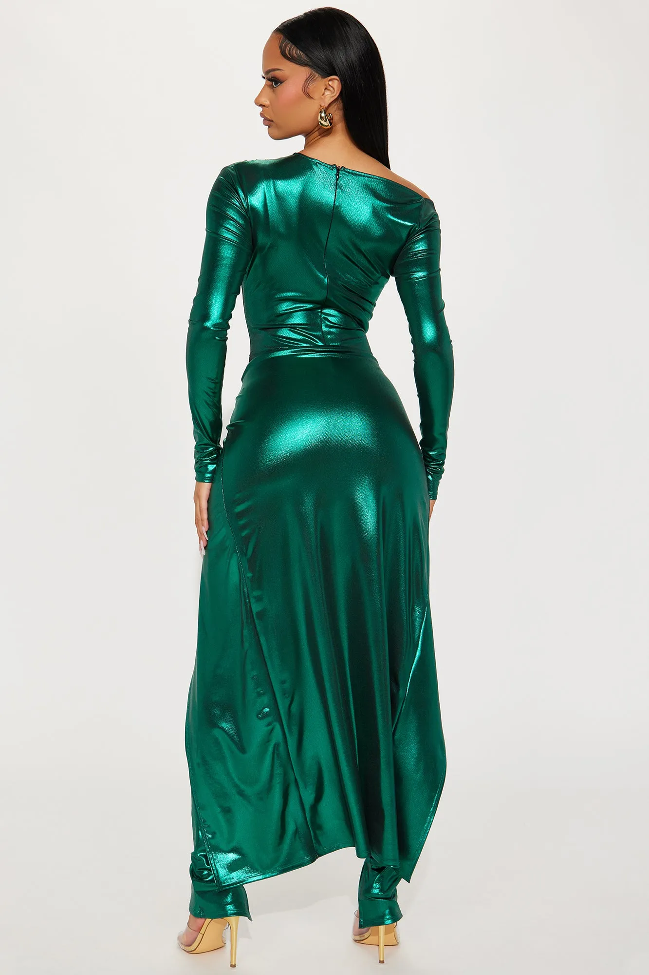 Blade Metallic Jumpsuit Set - Green