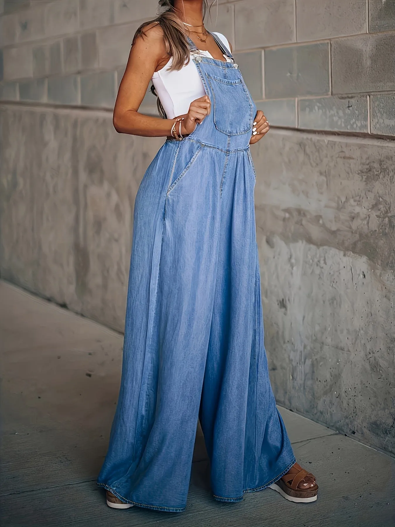 Blue Jean Flare-Leg Overall