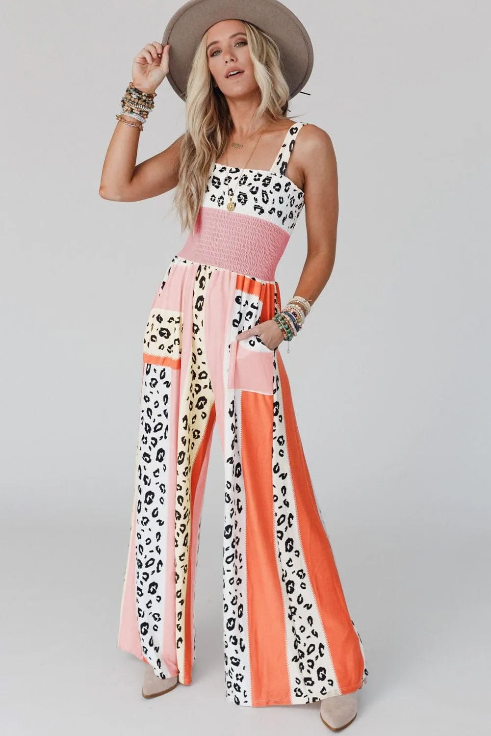 Bohemian Leopard Print Jumpsuit