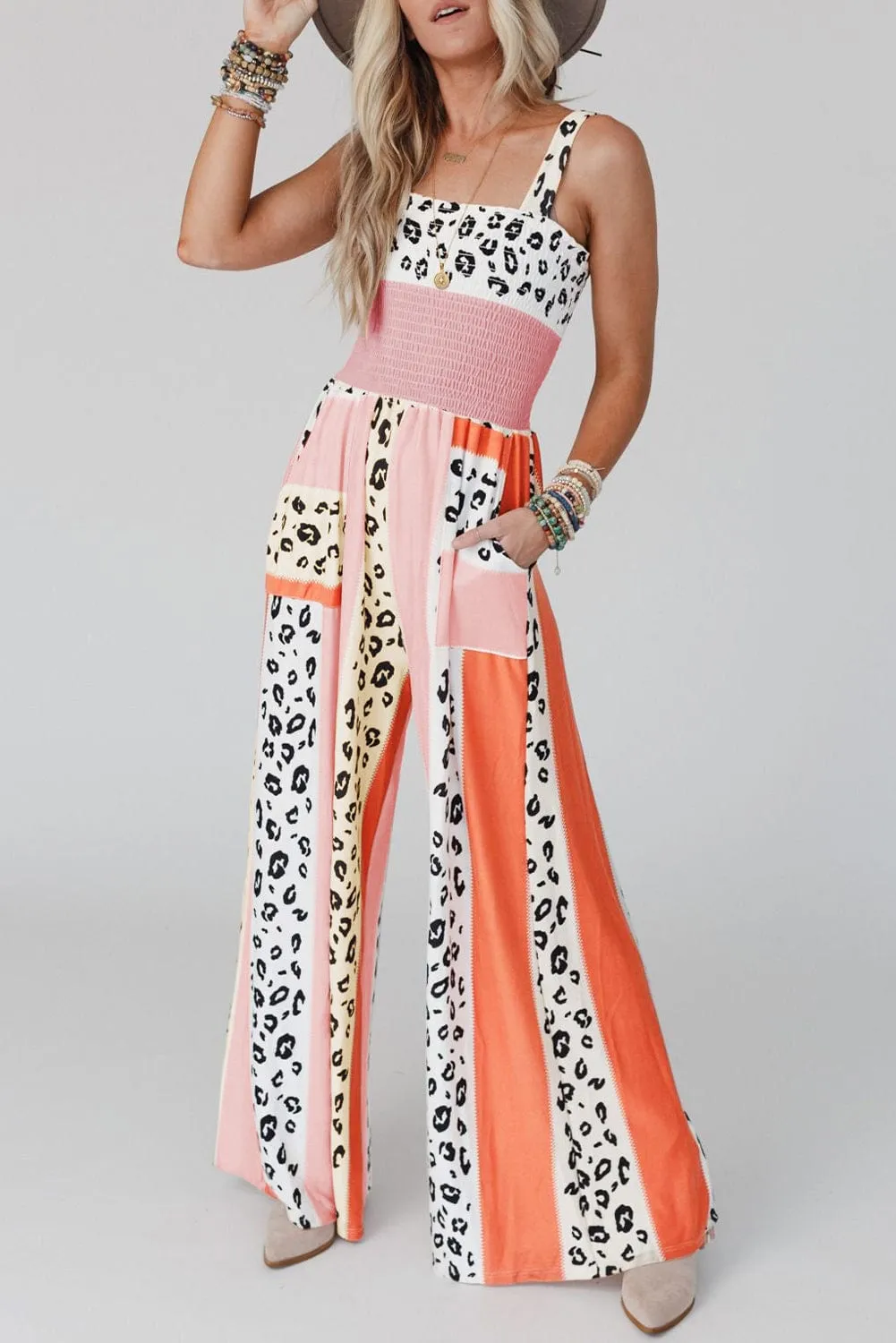 Bohemian Leopard Print Jumpsuit