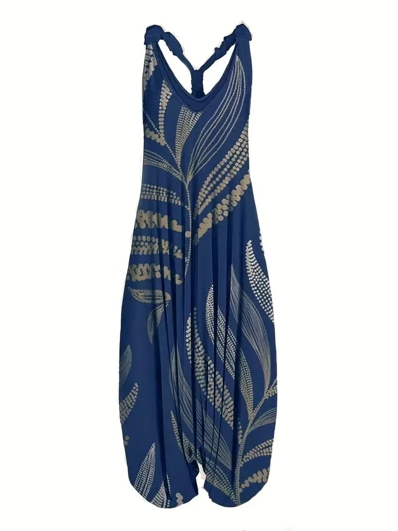 Bohemian Style Off-Shoulder Maxi Jumpsuit