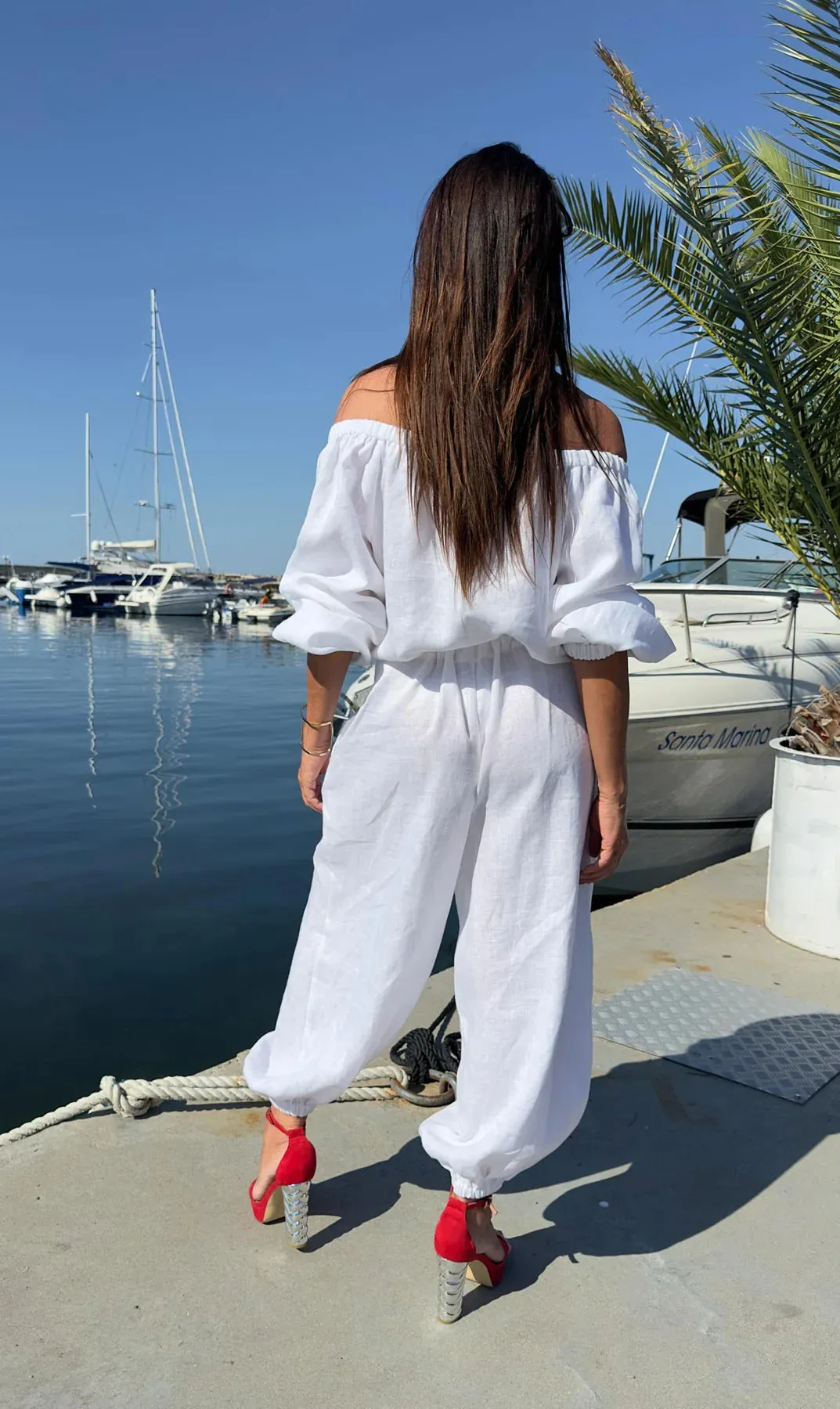 BOHEMY White Off Shoulders Jumpsuit