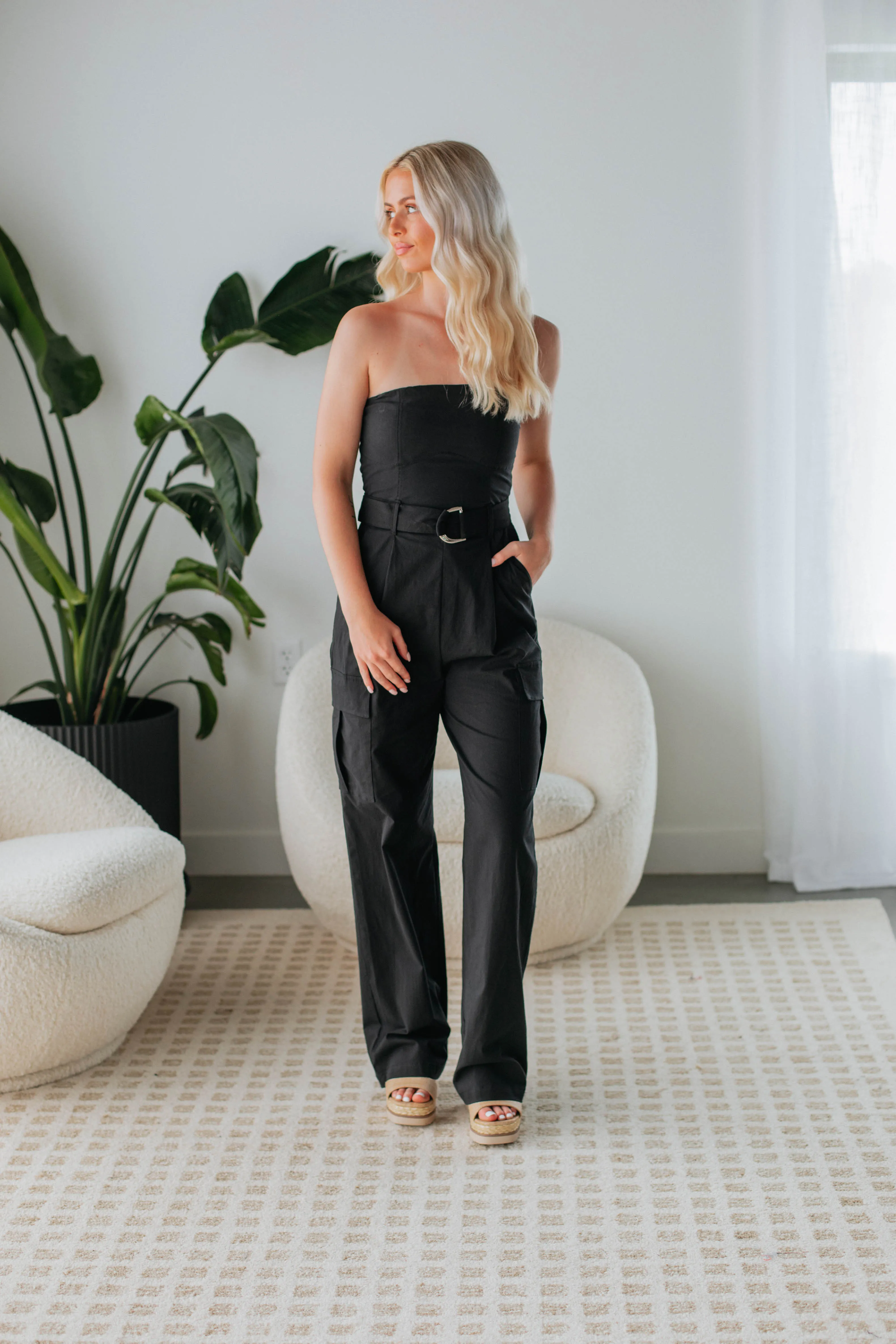 Brady Cargo Jumpsuit - Black