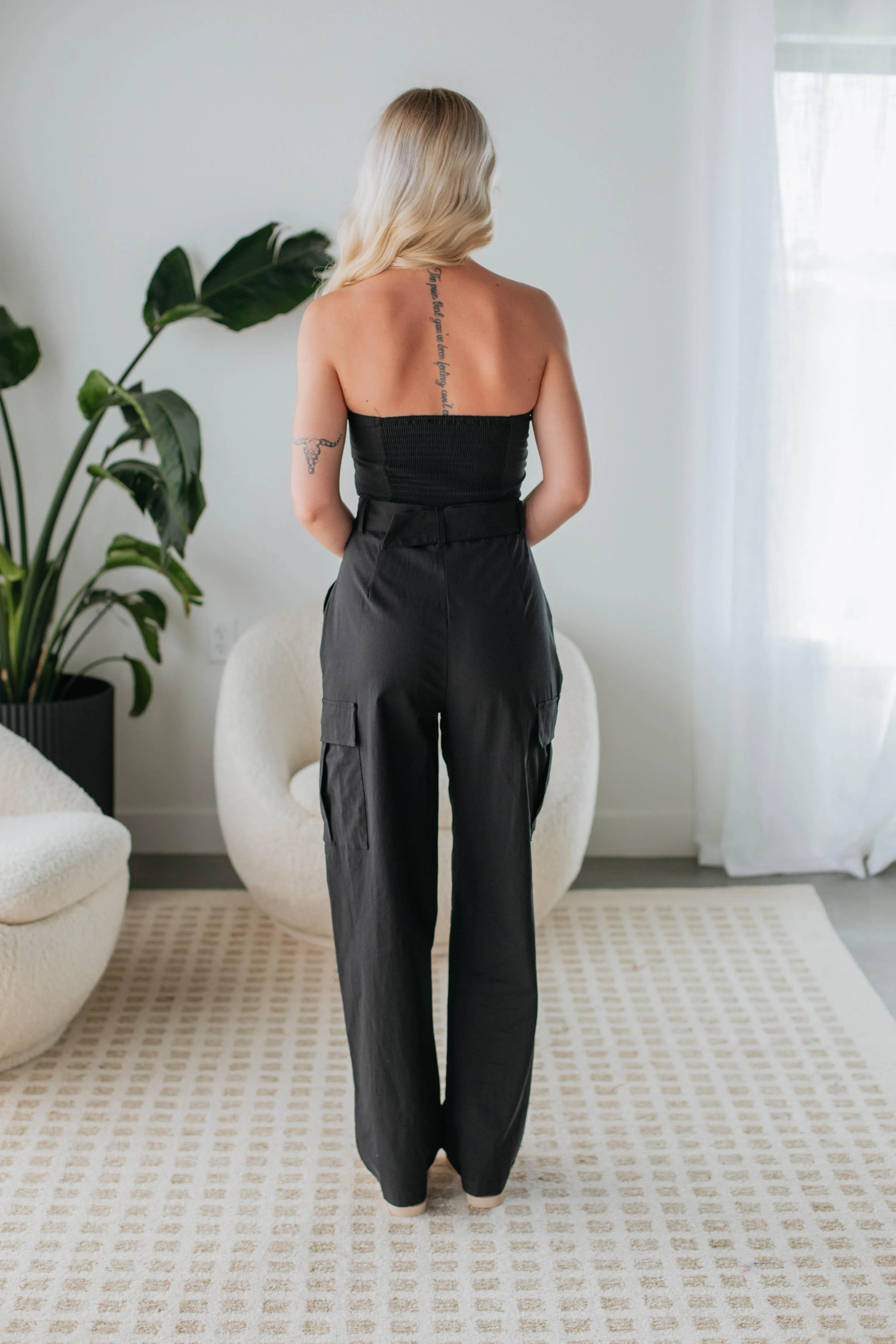 Brady Cargo Jumpsuit - Black