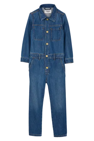 BROOK Blue Denim - Long Sleeve Jumpsuit