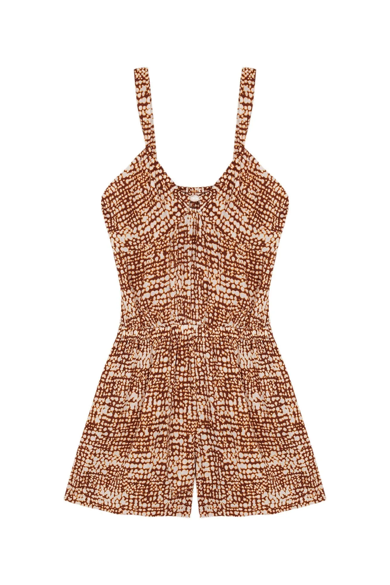 Brown Printed Playsuit